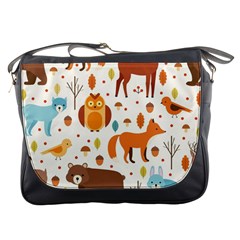 Woodland Friends Pattern Messenger Bags by Bigfootshirtshop