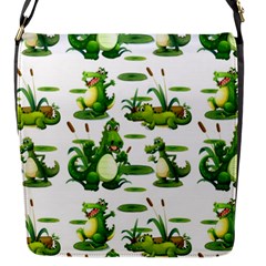 Crocodiles In The Pond Flap Messenger Bag (s) by Bigfootshirtshop