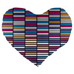 Color Grid 01 Large 19  Premium Heart Shape Cushions by jumpercat