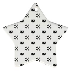 Black Pixel Skull Pirate Ornament (star) by jumpercat