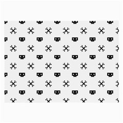 Black Pixel Skull Pirate Large Glasses Cloth (2-side) by jumpercat