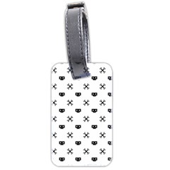 Black Pixel Skull Pirate Luggage Tags (two Sides) by jumpercat