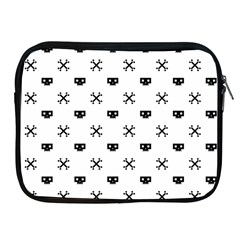 Black Pixel Skull Pirate Apple Ipad 2/3/4 Zipper Cases by jumpercat