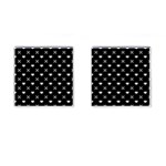 White Pixel Skull Pirate Cufflinks (Square) Front(Pair)