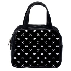 White Pixel Skull Pirate Classic Handbags (one Side) by jumpercat