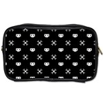 White Pixel Skull Pirate Toiletries Bags Front