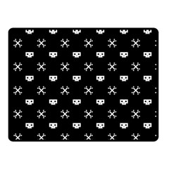 White Pixel Skull Pirate Double Sided Fleece Blanket (small)  by jumpercat