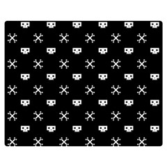 White Pixel Skull Pirate Double Sided Flano Blanket (medium)  by jumpercat