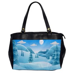 Landscape Winter Ice Cold Xmas Office Handbags by Celenk