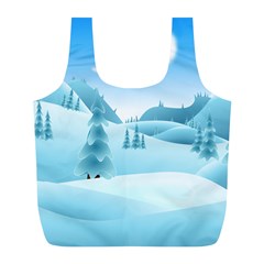Landscape Winter Ice Cold Xmas Full Print Recycle Bags (l)  by Celenk