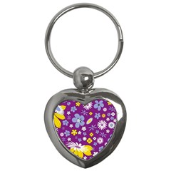 Floral Flowers Key Chains (heart)  by Celenk