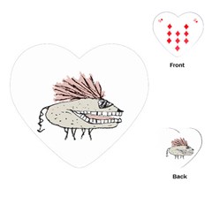 Monster Rat Hand Draw Illustration Playing Cards (heart)  by dflcprints