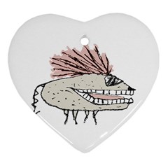 Monster Rat Hand Draw Illustration Heart Ornament (two Sides) by dflcprints