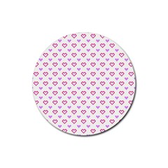 Pixel Hearts Rubber Coaster (round)  by jumpercat