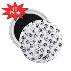 A Lot Of Skulls White 2 25  Magnets (10 Pack) 