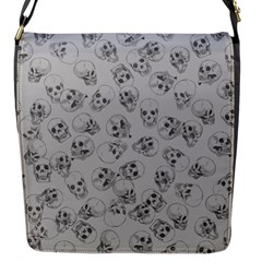 A Lot Of Skulls Grey Flap Messenger Bag (s)