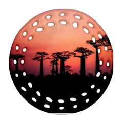 Baobabs Trees Silhouette Landscape Ornament (round Filigree) by BangZart
