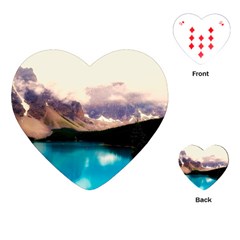 Austria Mountains Lake Water Playing Cards (heart)  by BangZart