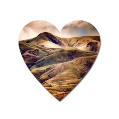 Iceland Mountains Sky Clouds Heart Magnet by BangZart