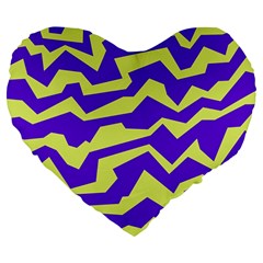 Polynoise Vibrant Royal Large 19  Premium Heart Shape Cushions by jumpercat