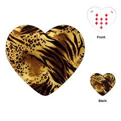 Pattern Tiger Stripes Print Animal Playing Cards (heart)  by BangZart