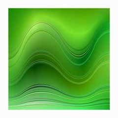 Green Wave Background Abstract Medium Glasses Cloth by BangZart