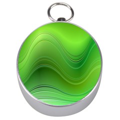 Green Wave Background Abstract Silver Compasses