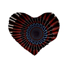 The Fourth Dimension Fractal Noise Standard 16  Premium Heart Shape Cushions by BangZart