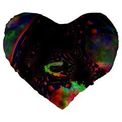 The Fourth Dimension Fractal Large 19  Premium Heart Shape Cushions by BangZart