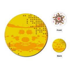 Texture Yellow Abstract Background Playing Cards (round)  by BangZart