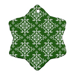 St Patrick S Day Damask Vintage Snowflake Ornament (two Sides) by BangZart