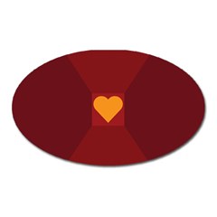 Heart Red Yellow Love Card Design Oval Magnet