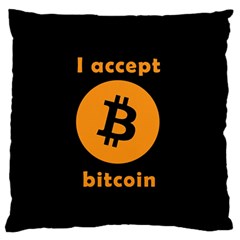 I Accept Bitcoin Standard Flano Cushion Case (one Side) by Valentinaart