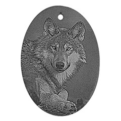 Wolf Forest Animals Oval Ornament (two Sides) by BangZart