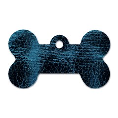 Blue Black Shiny Fabric Pattern Dog Tag Bone (one Side) by BangZart