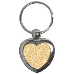 Yellow Peonines Key Chains (heart)  by NouveauDesign