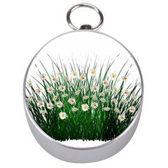 Spring Flowers Grass Meadow Plant Silver Compasses by Celenk