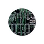 Printed Circuit Board Circuits Rubber Coaster (Round) 