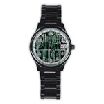 Printed Circuit Board Circuits Stainless Steel Round Watch