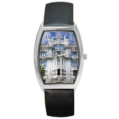 Squad Latvia Architecture Barrel Style Metal Watch by Celenk