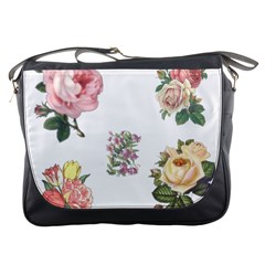 Rose Flowers Campanula Bellflower Messenger Bags by Celenk