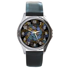 Multi Color Tile Twirl Octagon Round Metal Watch by Celenk