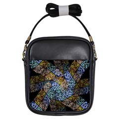 Multi Color Tile Twirl Octagon Girls Sling Bags by Celenk