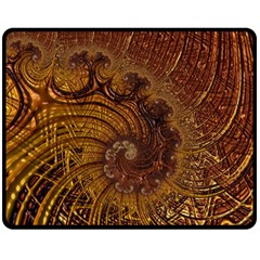 Copper Caramel Swirls Abstract Art Fleece Blanket (medium)  by Celenk