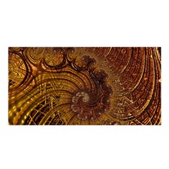 Copper Caramel Swirls Abstract Art Satin Shawl by Celenk