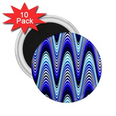 Waves Wavy Blue Pale Cobalt Navy 2 25  Magnets (10 Pack)  by Celenk