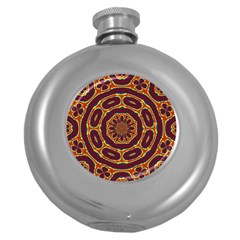 Geometric Tapestry Round Hip Flask (5 Oz) by linceazul