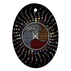 Whole Complete Human Qualities Oval Ornament (two Sides) by Celenk