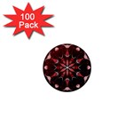 Mandala Red Bright Kaleidoscope 1  Mini Buttons (100 pack) 