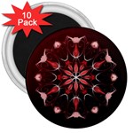 Mandala Red Bright Kaleidoscope 3  Magnets (10 pack) 